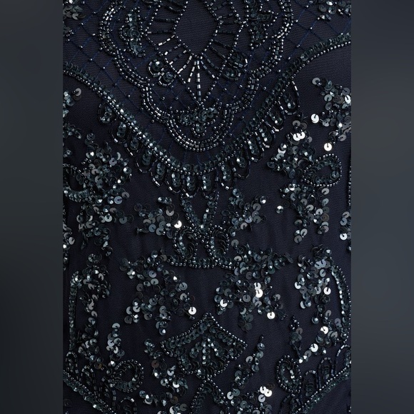 PISARRO NIGHTS Beaded Mesh Midi Cocktail Dress ❤️NWT❤️IN STORES❤️ - Picture 5 of 6